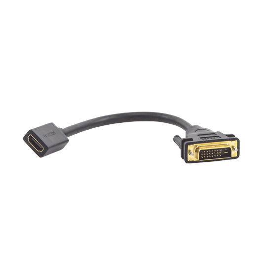 Convertidor DVI macho a HDMI hembra / Bidireccional / DVI 24+1 / 1080P@60Hz / Largo 22cm / Negro