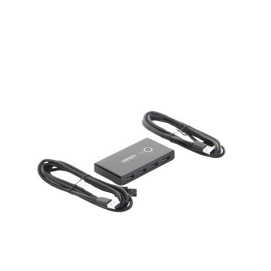 UGREEN Conmutador USB para Compartir 4 Puertos USB 3.0 a 2 PCs | Cambio Mediante Botón