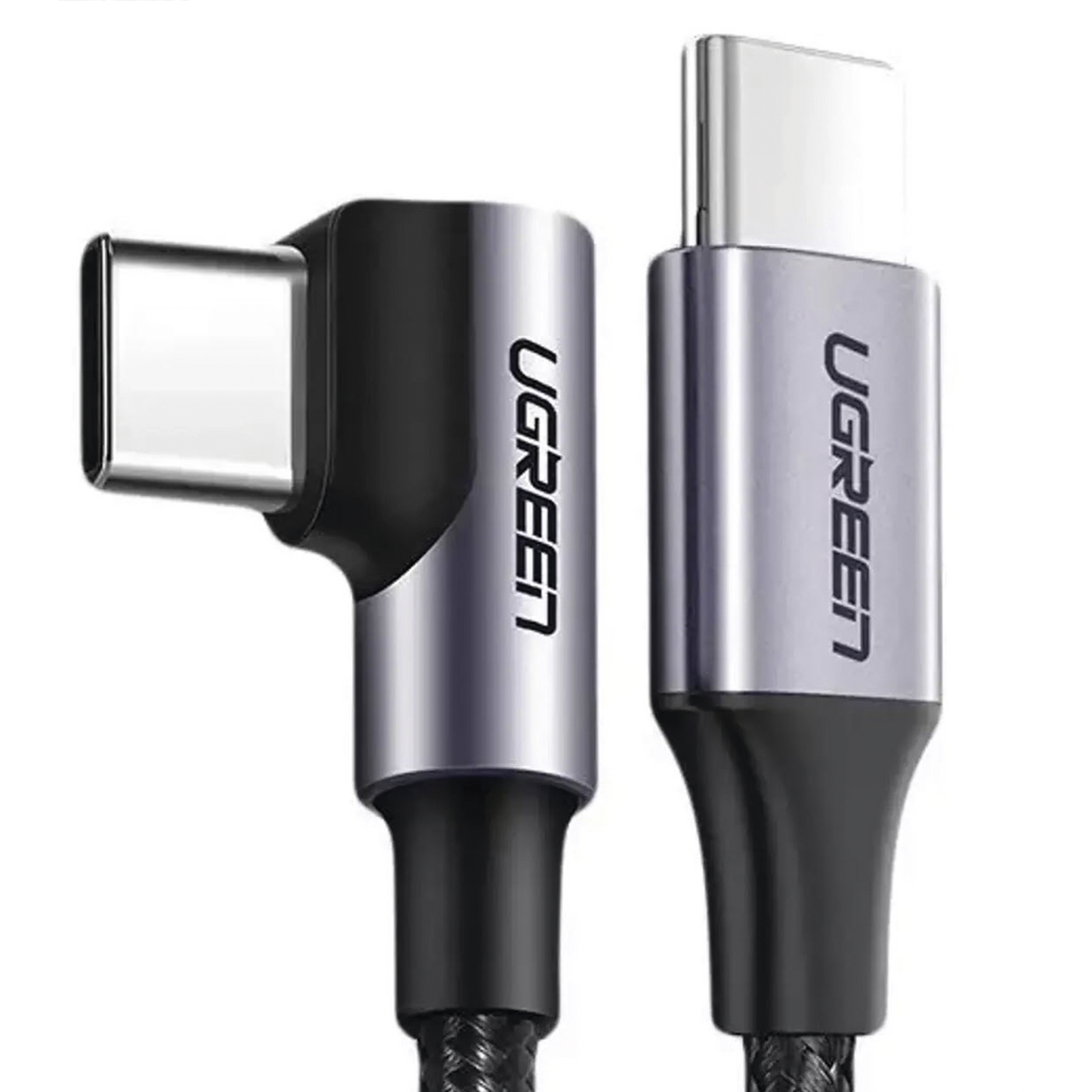 Cable USB-C a USB-C Conector con Ángulo Recto de 90° 1 Metro Carcasa de Aluminio Transferencia de Datos Hasta 480 Mbps Soporta Carga Rápida de hasta 60W