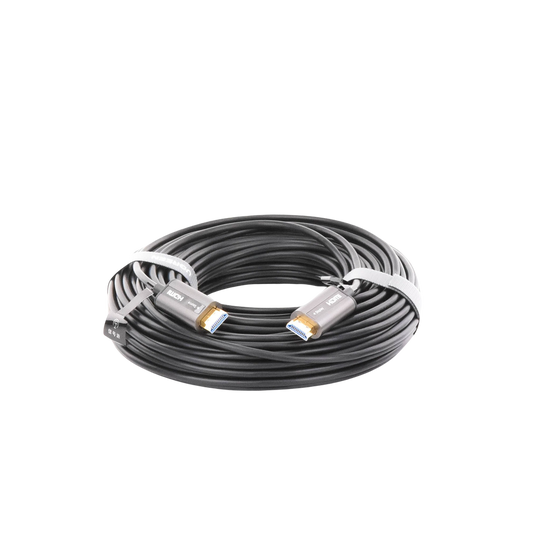 Cable HDMI de 30 Metros por Fibra Óptica 4K@60Hz / Fibra de 4 núcleos + Cobre estañado de 7 núcleos / Compatible con HDMI 2.0 / Alta velocidad 18 Gbps / 3D / HDR / Caja de Aleacion Zinc / Premium