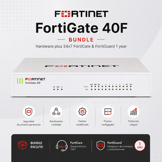 FortiGate 40F Bundle Hardware plus 24x7 FortiCare & Fortiguard 1 year