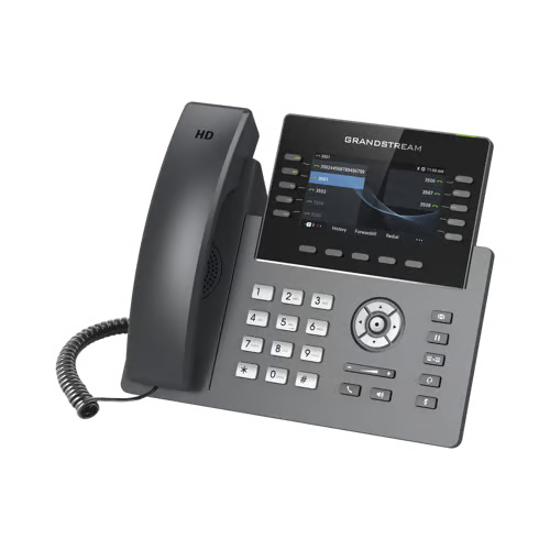Teléfono IP Wi-Fi, Grado Operador, 10 líneas SIP con 5 cuentas, pantalla a color 4.3", puertos Gigabit, Bluetooth, PoE, codec Opus, IPV4/IPV6 con gestión en la nube GDMS