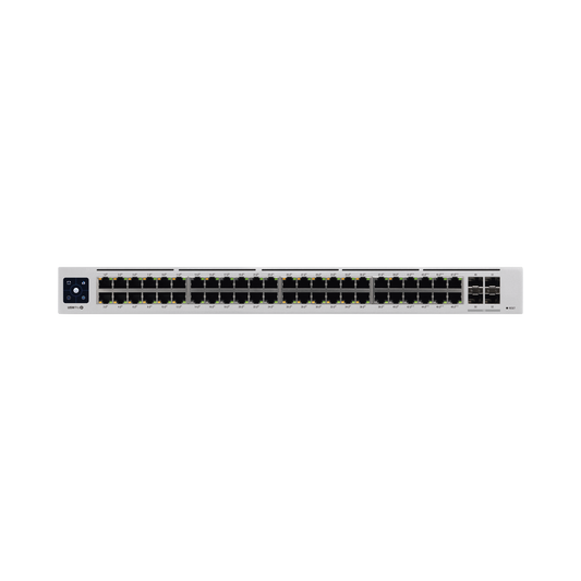 UniFi Switch USW-Pro-48-POE Gen2, Capa 3 de 48 puertos PoE 802.3at/bt + 4 puertos 110G SFP+, 600W, pantalla informativa
