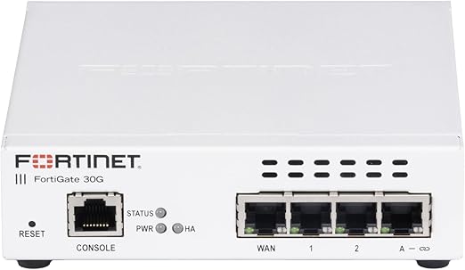 Firewall Fortinet FortiGate 30G, Alámbrico, 3 x RJ-45, 570 Mbit/s,Incluye Garantía FortiCare y Licencia FortiGuard 24x7 UTP 1 Año
