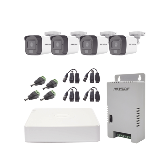 Kit de Cámaras de Seguridad TurboHD 4 Cámaras 1080p con Audio Integrado, DVR 4 Canales y Visión Nocturna a Color