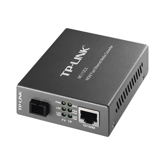 TP-LINK Convertidor WDM Monomodo: 1 Puerto RJ45 10/100 Mbps, 1 Puerto SC/UPC 100 Mbps, Hasta 20 km. Requiere MC111CS para operar