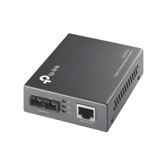 TP-LINK Convertidor Multimedia Multi-modo, 1 puerto RJ45 1000 Mbps, conector de fibra SC, hasta 500 M