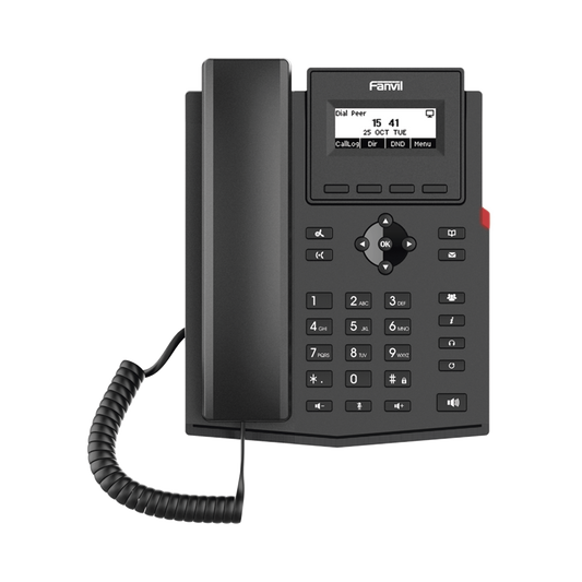 Teléfono IP WiFi empresarial para 2 líneas SIP con pantalla LCD, Códec Opus, conferencia de 6 vías.