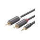 UGREEN Cable Audio Estéreo Jack 3,5mm a 2RCA, Cable Minijack 3,5mm a 2 RCA Macho a Macho con Conectores Metálicos para Móvil iPhone iPod Smart TV Reproductor MP3 Tablet PC Amplificador Altavoz(5M)