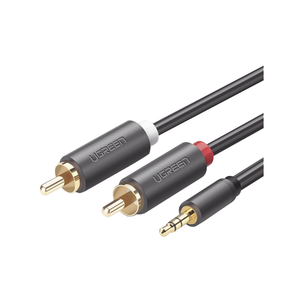 UGREEN Cable Audio Estéreo Jack 3,5mm a 2RCA, Cable Minijack 3,5mm a 2 RCA Macho a Macho con Conectores Metálicos para Móvil iPhone iPod Smart TV Reproductor MP3 Tablet PC Amplificador Altavoz(5M)