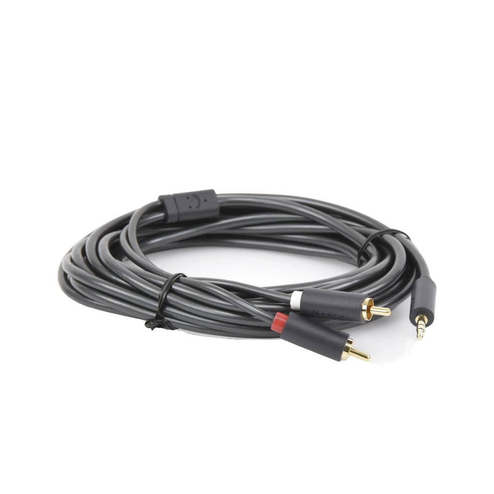 UGREEN Cable Audio Estéreo Jack 3,5mm a 2RCA, Cable Minijack 3,5mm a 2 RCA Macho a Macho con Conectores Metálicos para Móvil iPhone iPod Smart TV Reproductor MP3 Tablet PC Amplificador Altavoz(5M)