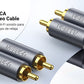 UGREEN Cable de Audio 2 RCA Macho a 2 RCA Macho / 3 Metros / Color Negro / Alta Calidad /Anillos de goma para asegurar un agarre firme al instalar o quitar el cable