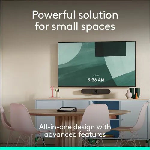 Logitech Sistema de Videoconferencia Rally Bar Huddle, Con Micrófono, 4K Ultra HD, 1x RJ-45, 2x HDMI, 1x USB-A, 1x USB-C, Grafito
