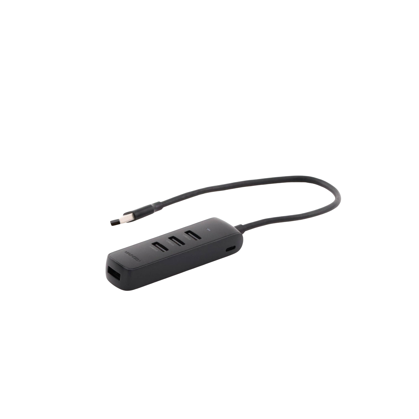 HUB USB-A 3.0 4 en 1  4 Puertos USB-A 3.0 (5Gbps) |Cable de 25 cm  Indicador Led  Ideal para Transferencia de Datos| Entrada USB-C para alimentar equipos de mayor consumo como discos duros |