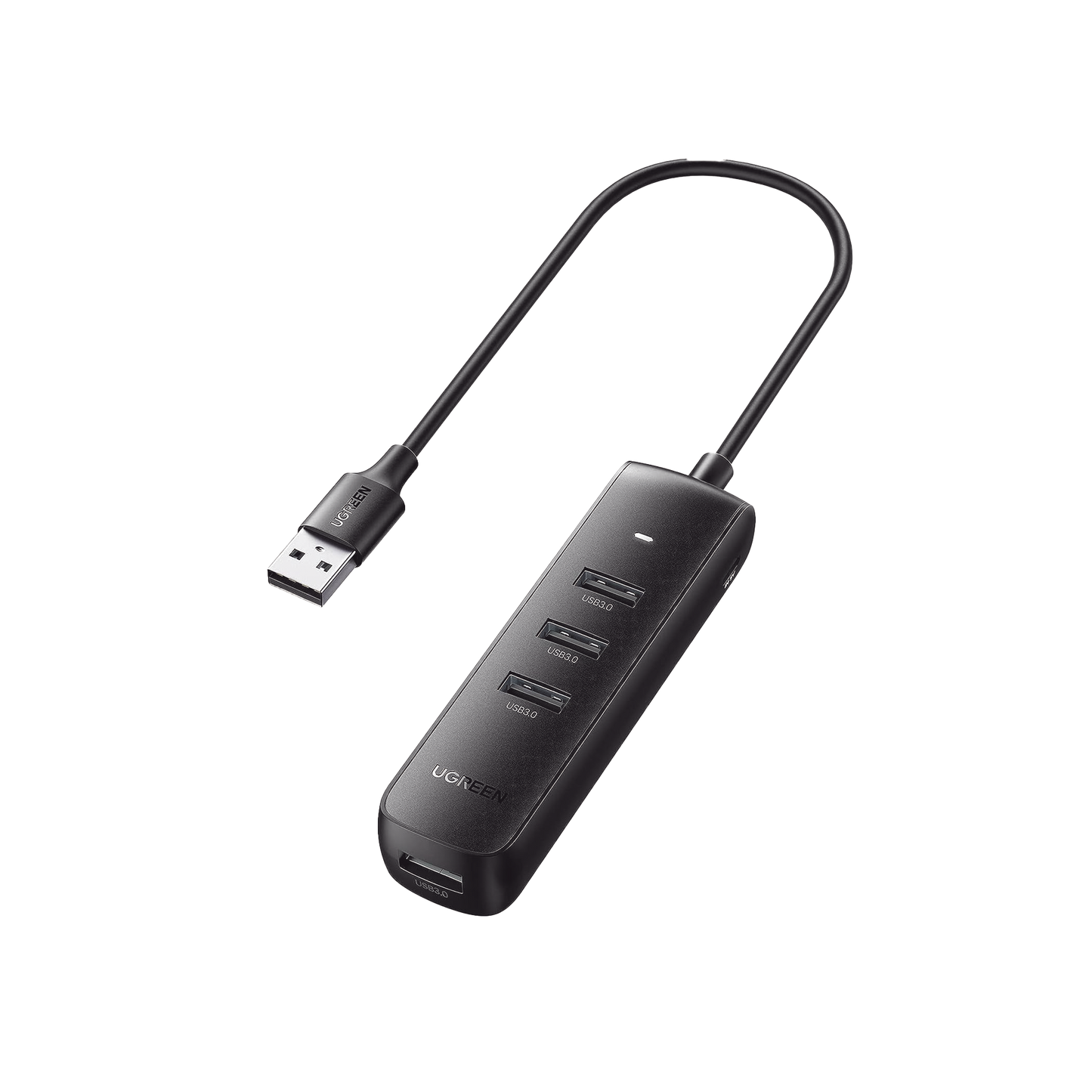 HUB USB-A 3.0 4 en 1  4 Puertos USB-A 3.0 (5Gbps) |Cable de 25 cm  Indicador Led  Ideal para Transferencia de Datos| Entrada USB-C para alimentar equipos de mayor consumo como discos duros |