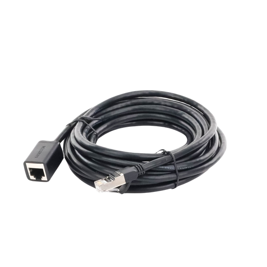 UGREEN Cable de Extensión Cat6 RJ45 F/UTP  Macho a Hembra  5m  Método de conexión 568B / Velocidad de transmisión 1000Mbps / Ancho de banda del canal 250MHz /Caja de Cobre / Negro