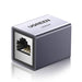 UGREEN Conector Extensor de Cable Ethernet RJ45 Blindado  10Gbps Compatible con Cat8/Cat7/Cat6/Cat5e Hasta 100m  Aleación de Aluminio