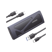 Carcasa Disco Duro NVME M.2 (Enclosure) / Hasta 2TB / USB3.2 a 10 Gbps / Soporta M Key y B+M Key / Compatible con SSD M.2 NVME 2230/2242/2260/2280 / UASP / S.M.A.R.T. / TRIM / ESD Incorporado / Color Negro / Caja de Aluminio