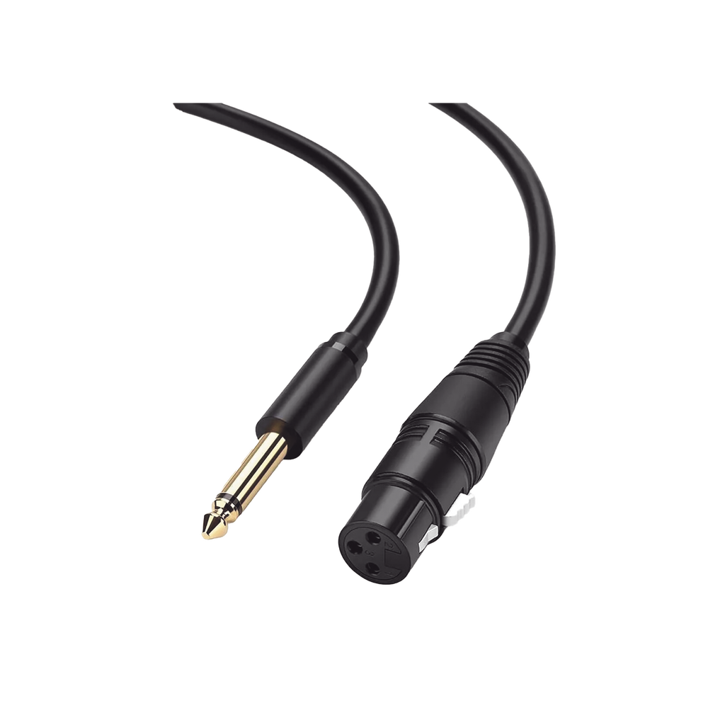 Cable para Micrófono Plug 6.35 mm (1/4 Inch) Macho a XLR Canon Hembra / Núcleo de Cobre / 5 Metros / Alta Calidad / Color Negro
