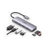 HUB USB-C (Docking Station) 6 en 1 | HDMI 4K@30Hz | 3 Puertos USB 3.0 | Lector Tarjeta SD + Micro SD (TF) Uso Simultáneo | Chip de Última Generación | Potente Disipación de Calor |  Caja de Aluminio.