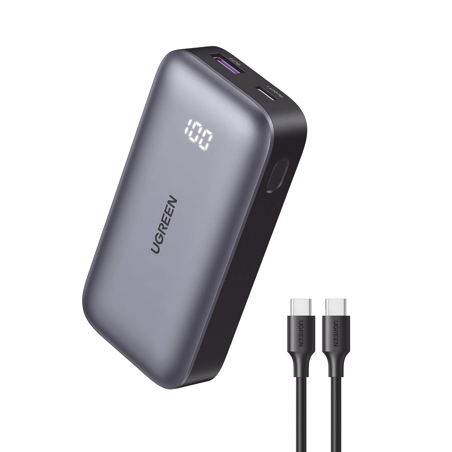 UGREEN Mini Power Bank 30W  10 000 mAh 2 Puertos PD3.0, USB C+A  Carga Rápida