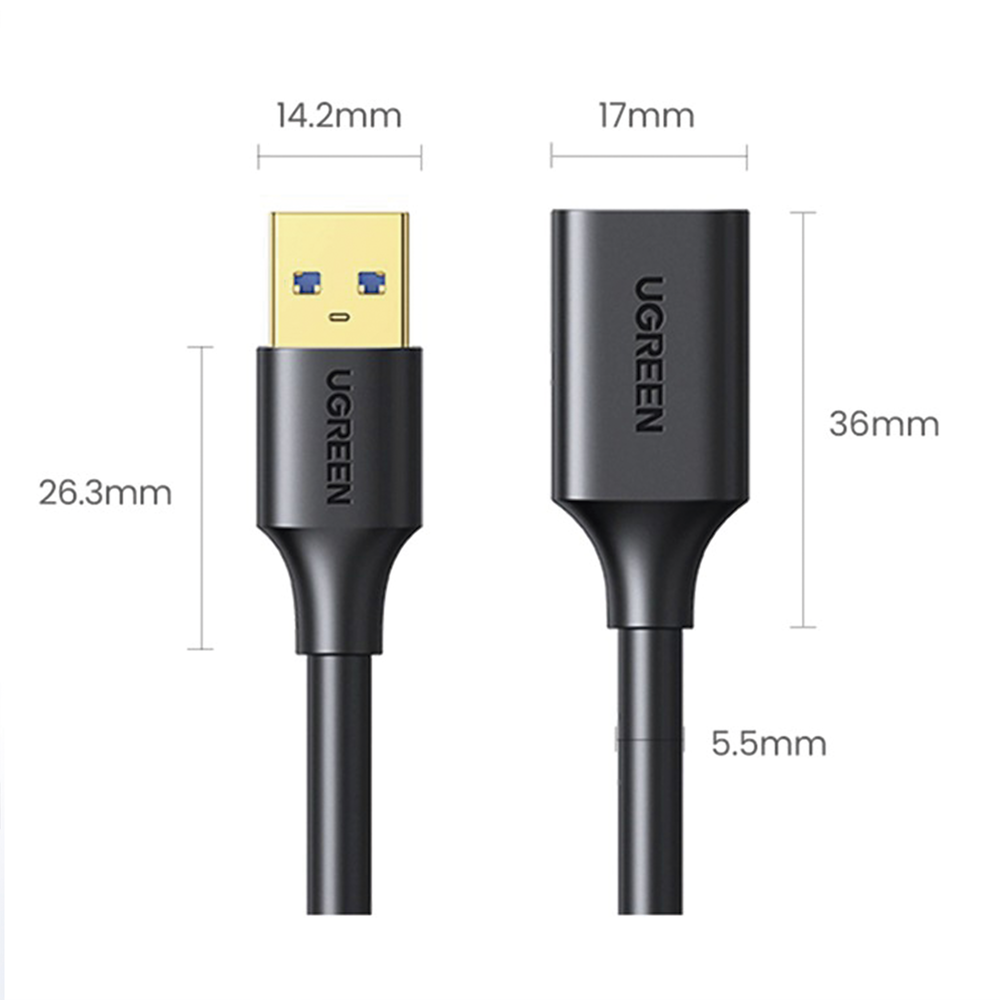 Cable Extensor USB 3.0  3 Metros /Macho-Hembra  5 Gbps Ultra Durabilidad  Núcleo de cobre estañado 28/22 AWG  Blindaje interior múltiple Ideal para teclado, mouse , etc.