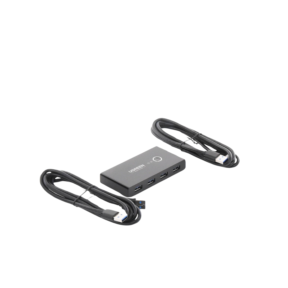 UGREEN Conmutador USB para Compartir 4 Puertos USB 3.0 a 2 PCs | Cambio Mediante Botón