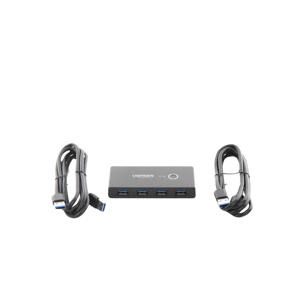 UGREEN Conmutador USB para Compartir 4 Puertos USB 3.0 a 2 PCs | Cambio Mediante Botón