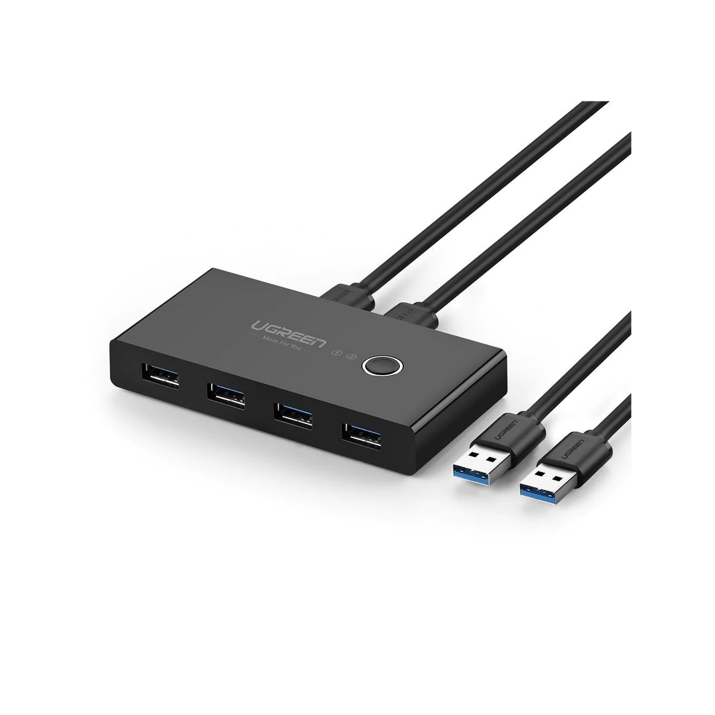 UGREEN Conmutador USB para Compartir 4 Puertos USB 3.0 a 2 PCs | Cambio Mediante Botón