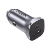 Cargador de Auto 24W | Puerto USB-A y USB-C | Carga Rápida | Compatible con Vehículos de 12 y 24 VCD | PD3.0 + QC3.0 | Indicador Led | Diseño Compacto | Chip Inteligente | Caja de Aluminio.