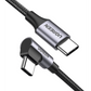 Cable USB-C a USB-C  Conector con Ángulo Recto de 90°  1 Metro  Carcasa de Aluminio   Transferencia de Datos Hasta 480 Mbps Soporta Carga Rápida de hasta 60W