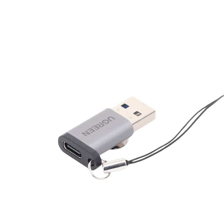 UGREEN Adaptador USB 3.0 Macho a USB-C 3.1 Tipo C Hembra / Caja de Aluminio / Carga y sincronización de datos /  Admite corriente de 3A