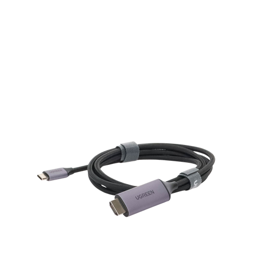 UGREEN Cable USB-C 3.1 a HDMI 4K / 1.5m / Compatible con Thunderbolt 3 & 4 / Adaptador Tipo-C a HDMI / 4k@60Hz / Soporta Modo Espejo y Modo Extendido / Carcasa de Aluminio / Nylon Trenzado / Conector Niquelado / Blindaje Multicapa
