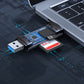 Lector de Tarjetas USB-C OTG, USB-A 5Gbps para TF, SD, Micro SD, SDXC, SDHC, MMC, RS-MMC, Micro SDXC, Micro SDHC, UHS-I,