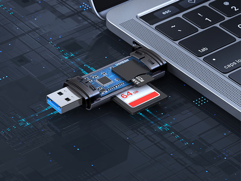 Lector de Tarjetas USB-C OTG, USB-A 5Gbps para TF, SD, Micro SD, SDXC, SDHC, MMC, RS-MMC, Micro SDXC, Micro SDHC, UHS-I,