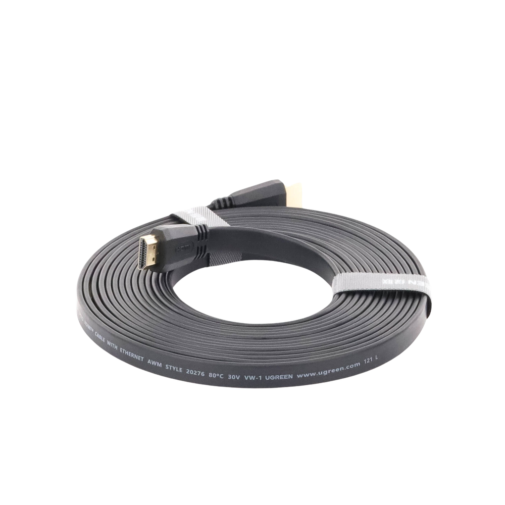 Cable HDMI 2.0 Plano de 5 m  4K@60Hz HDR  3D  HEC ARC (Canal de Retorno de Audio)  Color Profundo de 48 bits / Audio de 32 canales  HDCP /Audio Dolby True HD 7.1  18 Gbps