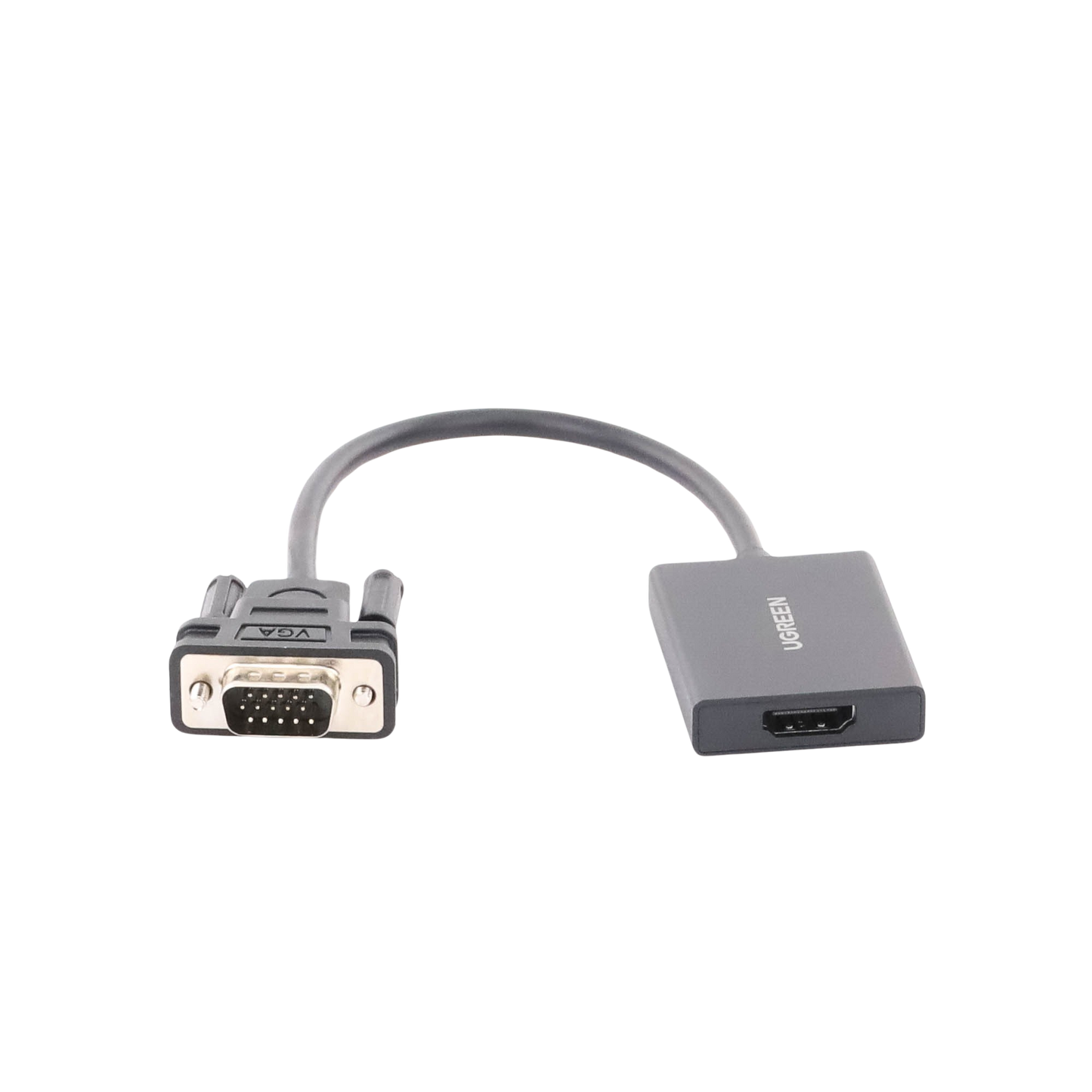 UGREEN Entrada: VGA Macho  Salida: HDMI Hembra Resolución de 1080P@60Hz Puerto Estéreo de 3.5 mm / Plug and Play, Sin Controlador / Longitud del Cable 15 cm. / Incluye Cable de Alimentacion USB / Incluye Cable de Audio de 3.5mm.