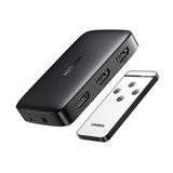 UGREEN Conmutador HDMI 3X1 / 3 Puertos de entrada – 1 Puerto de Salida / Control Remoto / Resolución 4K@30Hz / 3D / Receptor de Infrarrojos / Transmisión Estable / Incluye Cable Micro USB para Alimentacion.