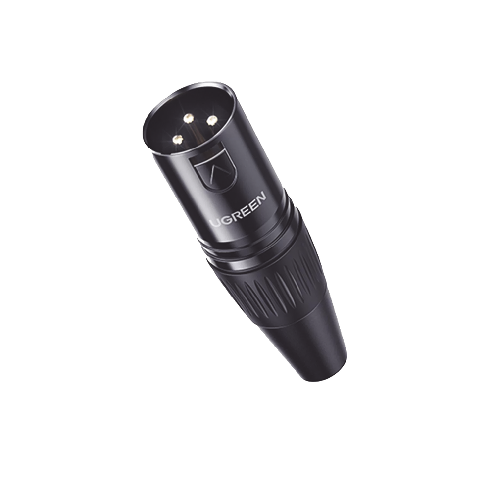 UGREEN Conector de Audio XLR Tipo Canon Macho / PVC / ABS / Aleación Zinc / Anti Oxidante / Anti Caida / Sin aflojarse / Apertura Ajustable de 6.0 a 7.0 mm / Soldable