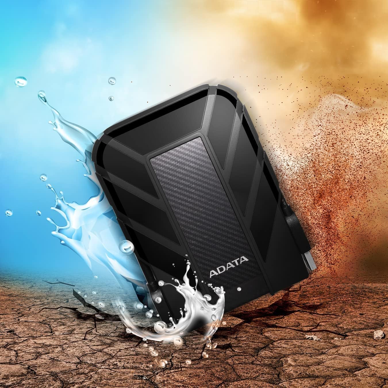 ADATA Disco Duro Externo HDD HD710P, 2 TB,Resistente a golpes,agua y polvo, certificación grado militar, Color Negro