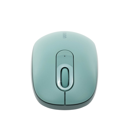 Mouse Inalámbrico 2.4G  Función de 3 botones / Alcance 10m / Silencioso / Ergonómico / Anti-caída y Anti-interferencias / Color Verde / Batería Alcalina AA (incluida).