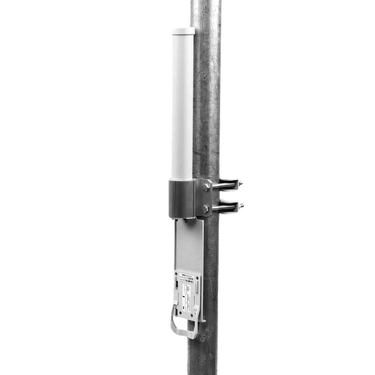 Antena omnidireccional, potente cobertura de 360°, doble polaridad MIMO 2x2, frecuencia 5 GHz (5.45-5.85 GHz) de 10 dBi