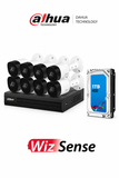 Kit de Videovigilancia Dahua WizSense 8 Cámaras Full HD 1080p con IA, DVR 8 Canales y Disco Duro de 1TB