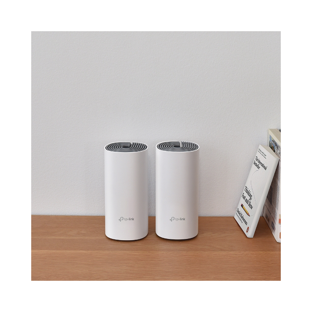 Kit de Router inalámbrico mesh Deco E4 para Hogar / Doble banda AC 1200  / 2 puertos 10/100 Mbps / Compatible con amazon alexa.