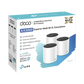 Kit 3 Routers Inalámbricos MESH Interior para Hogar / Doble Banda Wi-Fi 6 AX3000 Mbps / 3 Puerto Gigabit WAN/LAN / 2 Antenas Internas / Administración Mediante la App Deco (iOS, Android) / Protección HomeShield