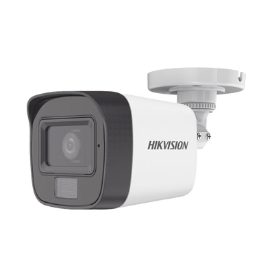 Hikvision Kit cámaras TurboHD 1080p / DVR 8 Canales con audio por coaxitron / 8 Cámaras con Micrófono Integrado 101° Visión/  luz blanca + IR visión nocturna  / Transceptores / Conectores / Fuente de Poder Profesional