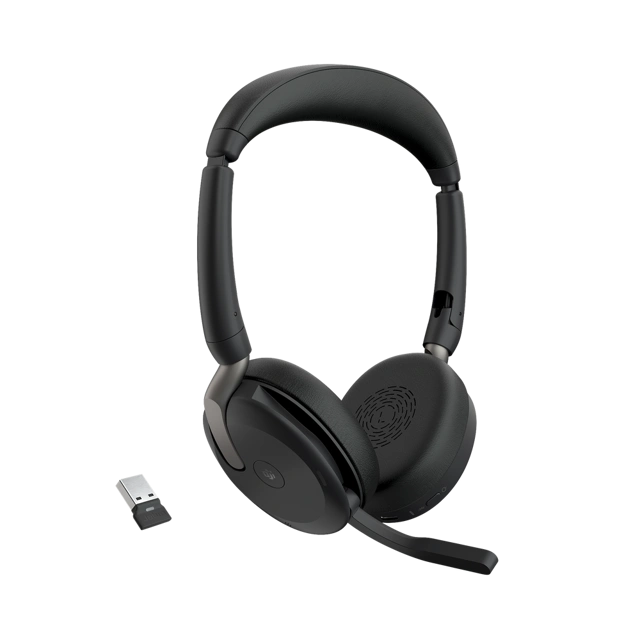 Jabra Evolve2 65 Flex, Auricular stereo versión MS, dongle USB-A con cancelación de ruido (26599-999-999)