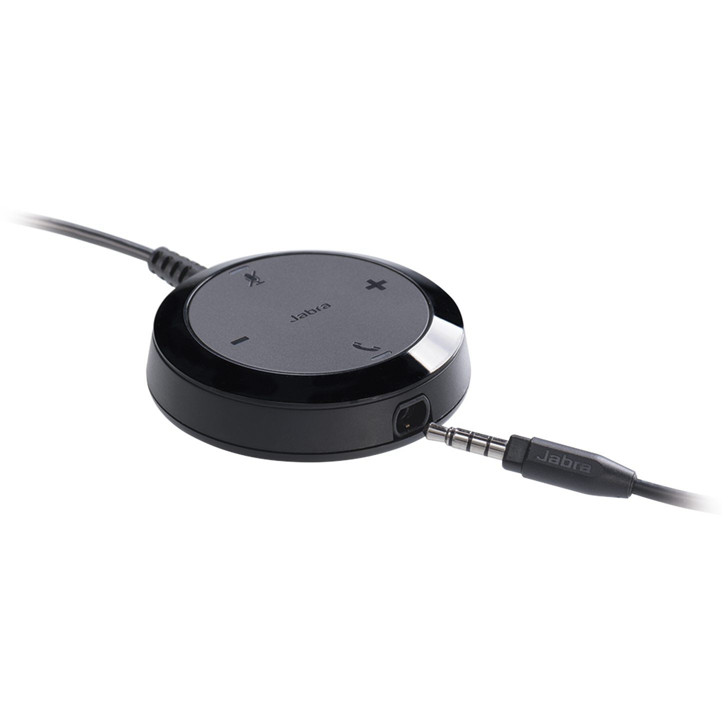 Diadema Jabra Evolve 30 Duo con conexión USB 3.5mm, micrófono con cancelación de ruido y controlador en el cable con botones e indicadores LED
