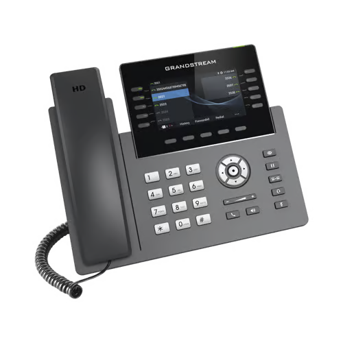 Teléfono IP Wi-Fi, Grado Operador, 10 líneas SIP con 5 cuentas, pantalla a color 4.3", puertos Gigabit, Bluetooth, PoE, codec Opus, IPV4/IPV6 con gestión en la nube GDMS