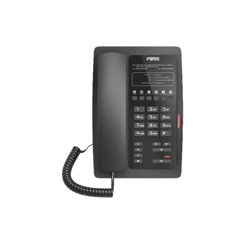 Teléfono IP para Hotelería, profesional con 6 teclas programables para servicio rápido (Hotline), plantilla personalizable con PoE